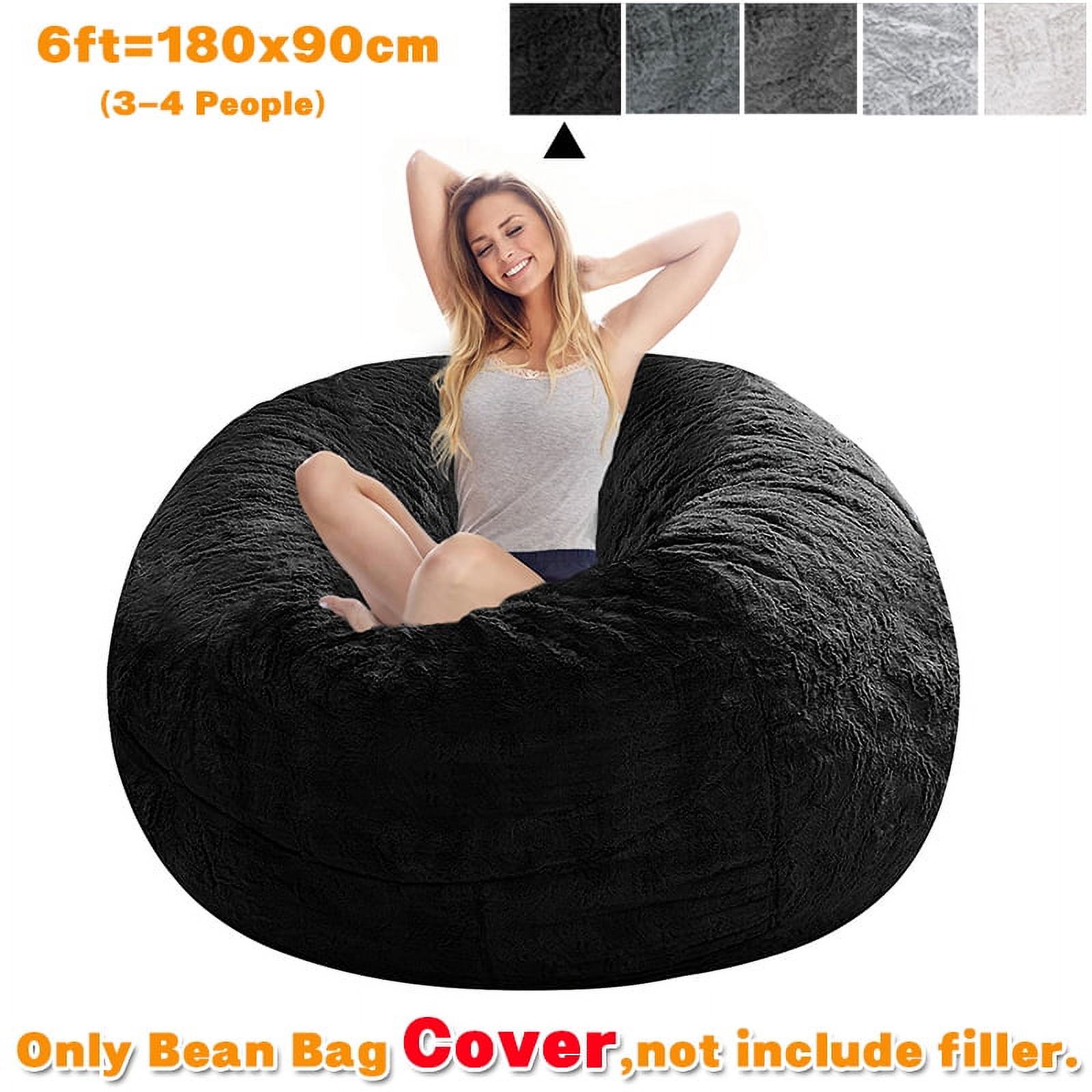 Multifunctional Bean Bag Chair, Large Adult Children's Living Room Furniture,  Soft And Comfortable Bean Bag Cover, Can Relax And Sleep Easy To Clean (NO  Filling) (Blcak, 6FT) 